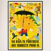 Galrie Charming Vintage Travel Poster of Portugal: No Rain But Tourists Pour In Artwork, Black Frame, A1 60 x 84cm (23 x 33inch)