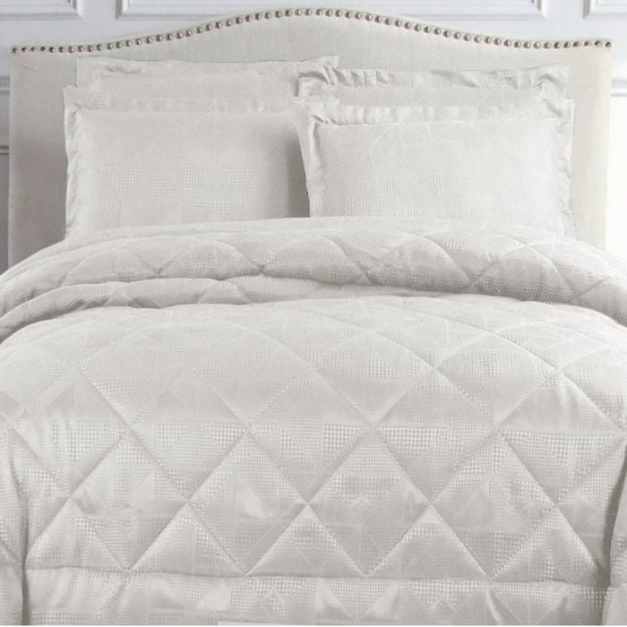 Hotel Living Eli Jacquard Comforter Set White King