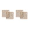 4pc Nord Deco Wooden Coaster Kitchen Table Decor Set Fern 10x10x0.3cm