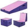 Costway 2-Fold Gymnastics Yoga Mat Floor Exercise Pink