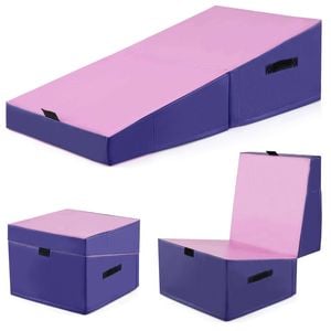 Costway 2-Fold Gymnastics Yoga Mat Floor Exercise Pink