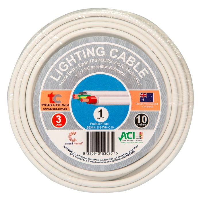 Tycab Cables 1.0mm² x 10m TPS 2C+E Cable