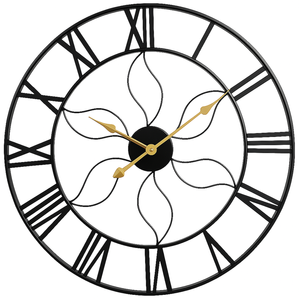 Salesbay 60cm Silent Roman Numerals Wall Clock Retro Metal Vintage De?cor 2 Color