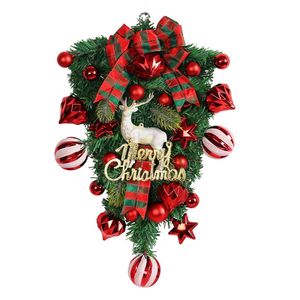 Christmas Red Fruit Elk Wreath Outdoor Hanging Decor [Red]