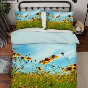 3D Flower Field 389 Bed Pillowcases Quilt King Size