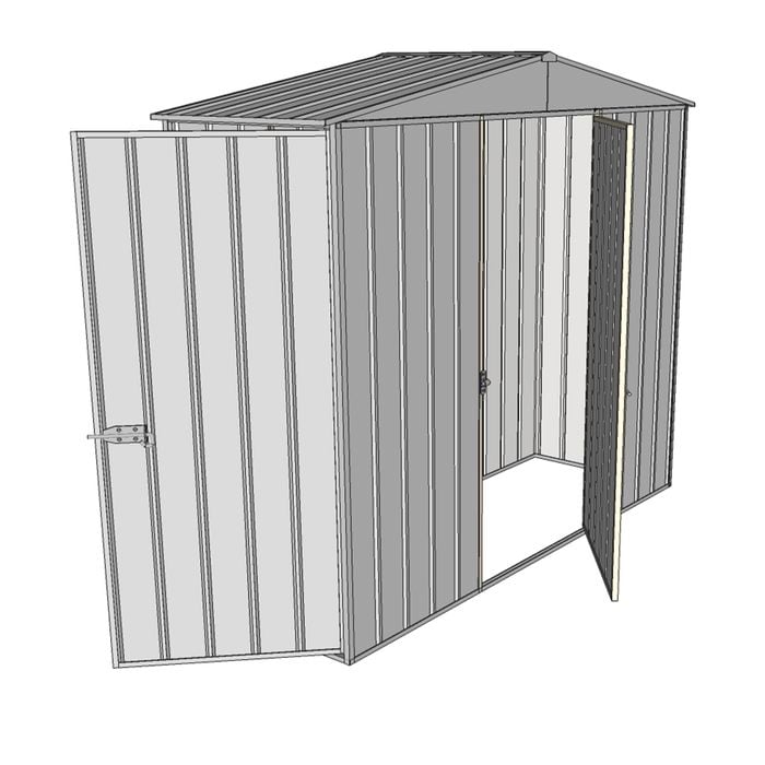 Build-a-Shed 2.3 x 0.8 x 2.3m Gable Single Hinged Side Door Shed - Zinc