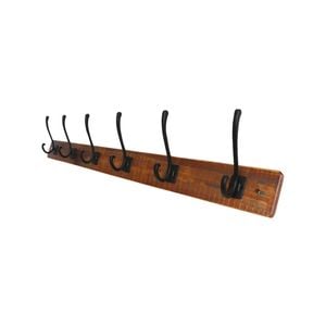 Adoored 6 Black Hook Rustic Board Deco Hook Rack