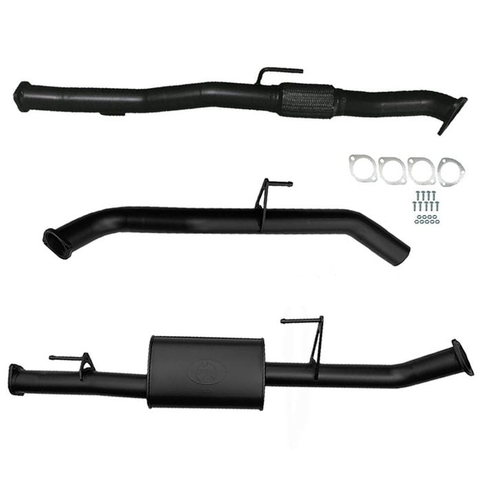 Ignite Exhausts Dump Pipe Back For Nissan D40 Navara V6 V9x Stx550 Turbo 3" Muffler Black Aluminised Steel