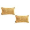 SOGA 2X 35cm Mustard Yellow Throw Pillows – Geometric Corded