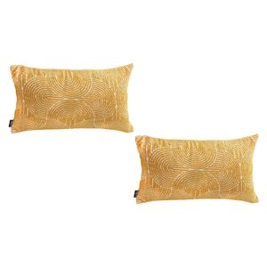 SOGA 2X 35cm Mustard Yellow Throw Pillows – Geometric Corded