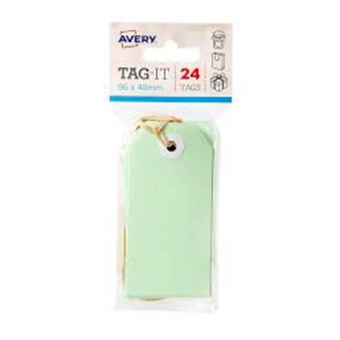 Avery Tags with String 24pk (96x48mm) (Green)