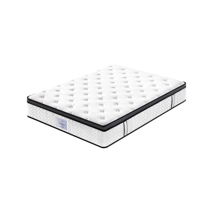 Breeze Mattress Bed 5 Zone Plush Memory Foam Euro Top Pocket Spring Organic Cotton 32cm