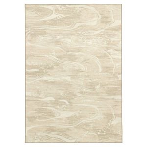 Loopsie-290cm X 200cm-marrowstone Beige Marble Washable Indoor Outdoor Rug