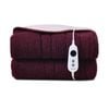 Dreamaker Eve Reversible Sherpa & Coral Fleece Electric Heated Throw Blanket Cherry & Blush 180x200cm | Overheat Protection