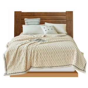 Anycozy Beige Velvet Soft Fluffy Warm Throw Blanket 150x200cm