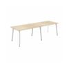 Olg Flare Bar Leaner 4 Leg White Frame New Oak Smooth Top L1800mm X W1200mm