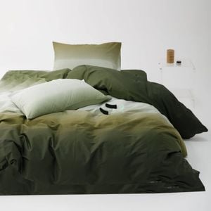 Green Ombre 100% Cotton Quilt Cover Set - Queen Size