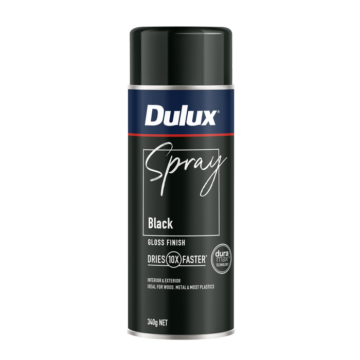 Dulux 340g Black Gloss Finish Spray Paint