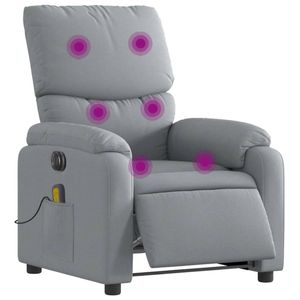 vidaXL Electric Massage Recliner Chair Armchair Single Sofa Light Grey Fabric