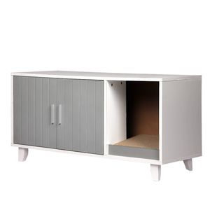 Pawz Enclosed Cat Litter Cabinet Box Grey