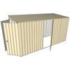Build-a-Shed 1.5 x 3.7 x 2m Single Hinged Side Door Skillion Shed - Cream