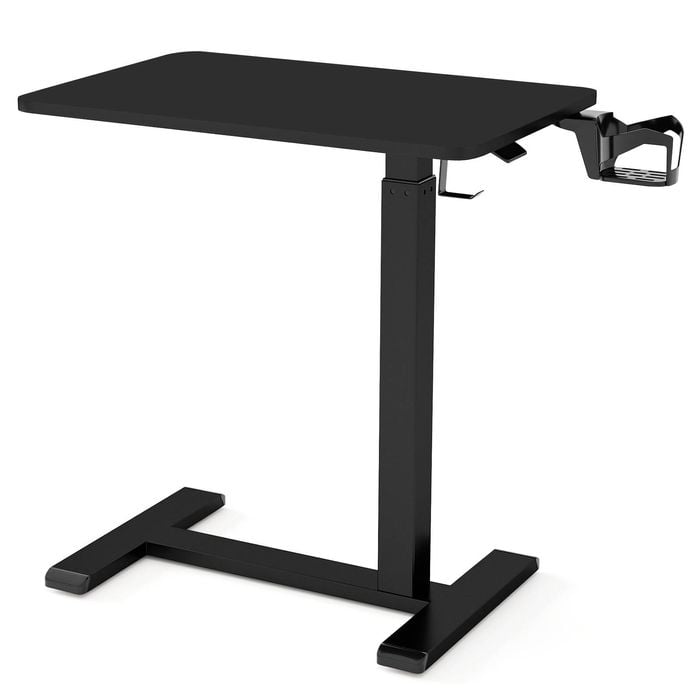 Costway Mobile Standing Desk Overbed Laptop Table Black