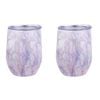 2PK Oasis Stainless Steel Wine Tumbler Double Walled 330ml Silver Quartz