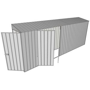 Build-a-Shed 0.8 x 5.2 x 2m Hinged Door Tunnel Shed with Double Hinged Side Doors - Zinc
