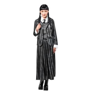 Wednesday Nevermore Academy Dlx Blk Adult Net Costume Dress Up Party/Halloween S