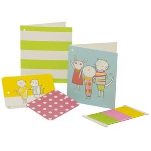 Lantern Studios Animal Playdate Small Gift Tag/folded Cards/ribbon W/ Box Set