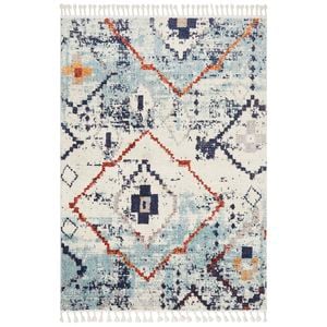 The Rug Connection Moroccan 444 Blue 400x300cm - Extra Extra Large Shag Indoor Floor Rug