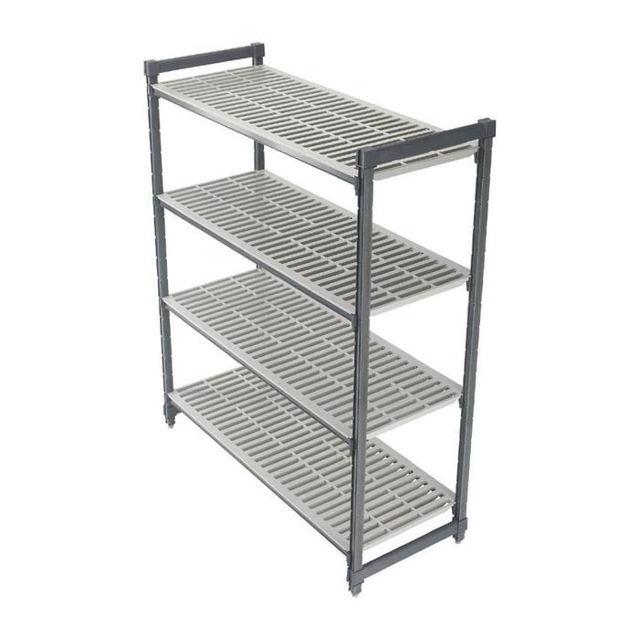 Cambro Camshelving Elements 4 Tier Starter Unit Vented Heavy Duty Commercial Kitchen Storage Shelving Rack 1830x610x610mm