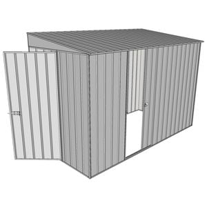Build-a-Shed 1.5 x 3 x 2m Hinged Door Tunnel Shed with Hinged Side Door - Zinc