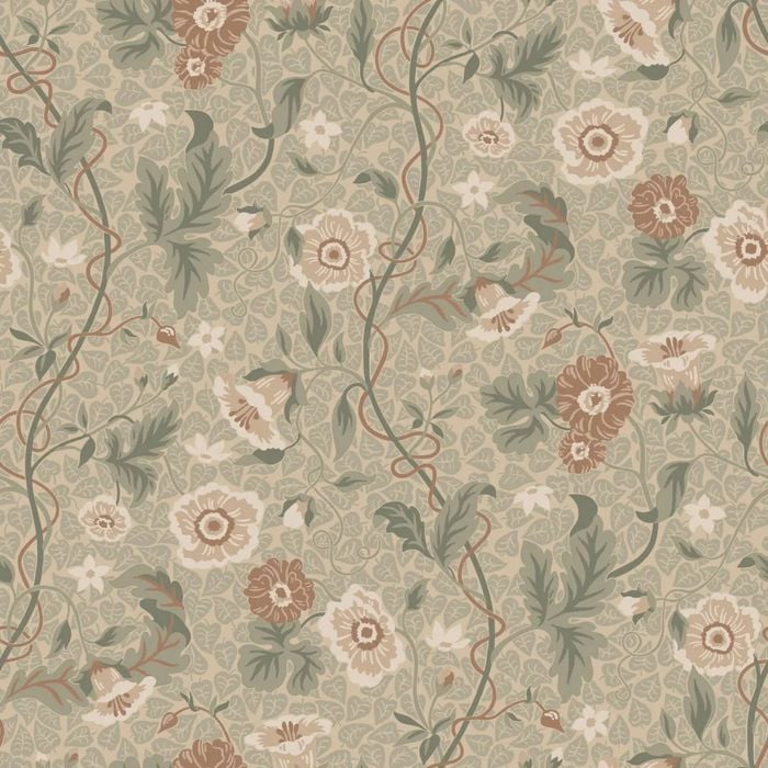 Wallpaper Trader Ulla Wallpaper Roll 10.05m X 53cm, Green