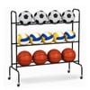 Advwin Basketball Rack Training, 3-Tier Basketball Storage Holder with Wheels Sports Indoor $& Outdoor