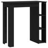 vidaXL Bar Table with Shelf Black Bistro Pub Breakfast Table