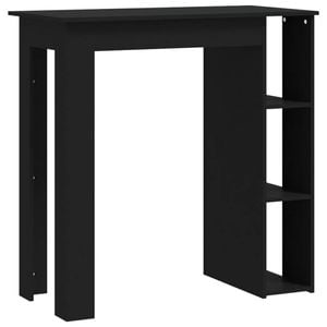 vidaXL Bar Table with Shelf Black Bistro Pub Breakfast Table