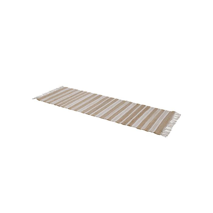 Trekka 180 x 60cm White Stripe Dune Jute and Cotton Runner