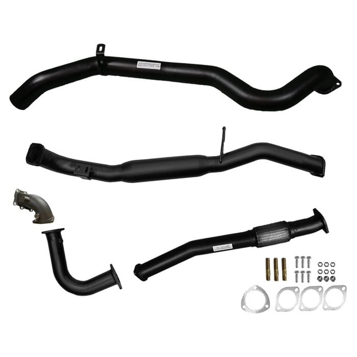 Ignite Exhausts Turbo Back For Nissan Gu Patrol 4.2l Coil Spring Ute 3" Dump Pipe & Hotdog Black Aluminised Steel