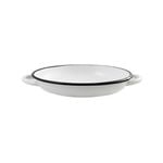 Urban Style Enamelware 22cm Ragout Plate w/ Black Rim - White