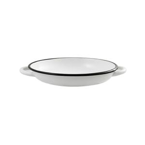 Urban Style Enamelware 22cm Ragout Plate w/ Black Rim - White