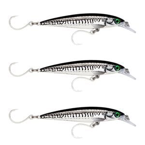 3x Rapala 12cm Saltwater X Rap Long Cast Sink Minnow Fish Lure -Chrome Mackerel