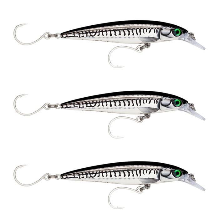 3x Rapala 12cm Saltwater X Rap Long Cast Sink Minnow Fish Lure -Chrome Mackerel