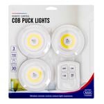 Lytworx Remote Control Battery Operated Puck Lights - 3 Pack