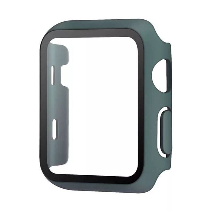 PC Full Cover Watch Case Tempered Screen Protector - For Apple iWatch 44mm (Green)