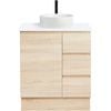 CIBO 750mm Coast Veneer Nordic Full Height Bathroom Vanity With Fluted White Gloss Basin