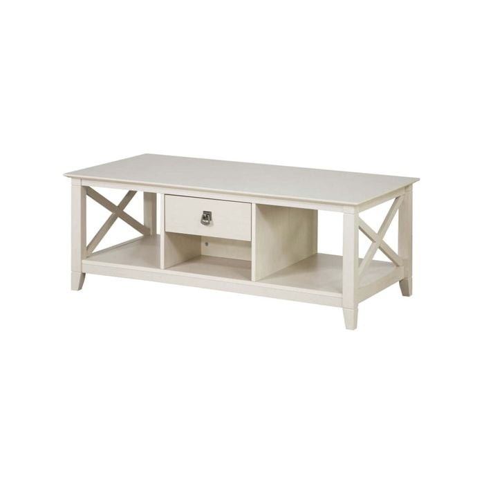 Maestro Furniture Lorrel Modern Minimalist Rectangular Wooden Coffee Table - Antique white
