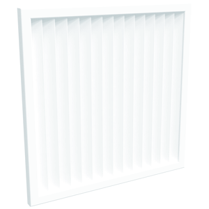 ProtectorAl 300 - 1000 x 300 - 1000mm Pearl White Vertical 5mm Overlap Aluminium Welded Louver Panel