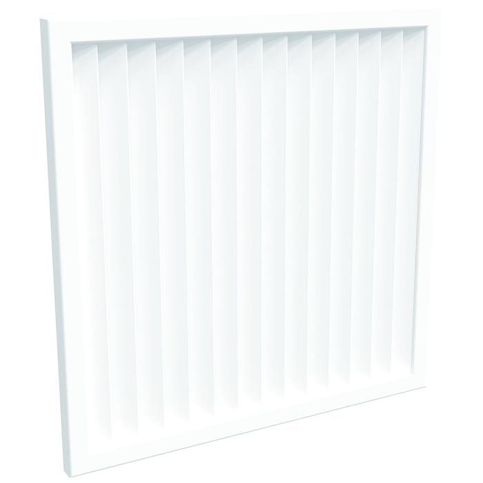 ProtectorAl 300 - 1000 x 300 - 1000mm Pearl White Vertical 5mm Overlap Aluminium Welded Louver Panel