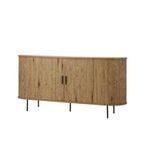 Oikiture Buffet Sideboard Sliding Doors Pantry Storage Cabinet Natural